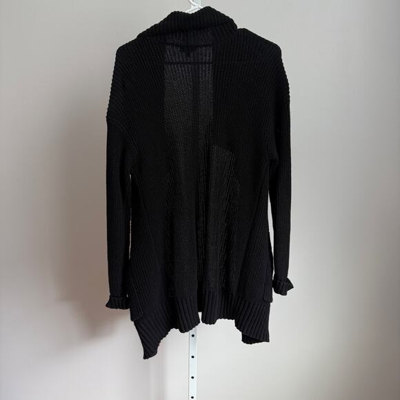 Splendid‎ sz XS Black Drape Front cotton Open slouchy Cardigan - Picture 6 of 8